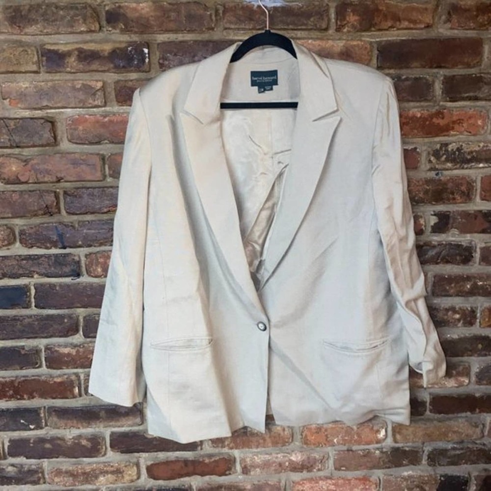 Harve Bernard Vintage 80's Tan Single-Button Blazer Jacket Women's Size 20W